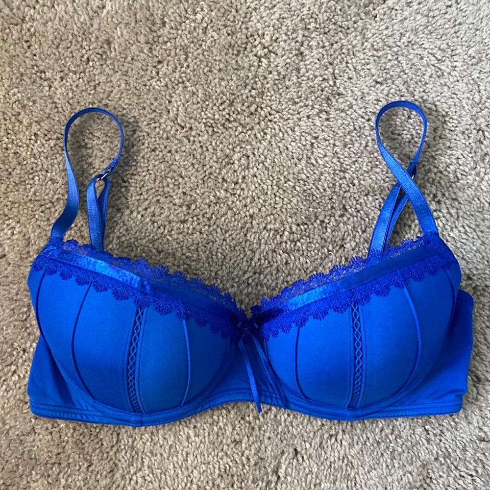 Royal Blue Push Up Balcon Bra